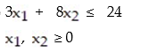 Convert the given i-system to an e-system using slack variables. Then construct a table of all basic solutions of the e-system. For each basic solution, indicated whether or not it is feasible: -  A)    B)    C)    D)   
