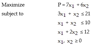 Solve the given linear programming problem using the table method: -  A)    B)    C)    D)   