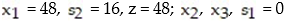 Pivot once about the circled element in the simplex tableau, and read the solution from the result: -  A)    B)    C)    D)   
