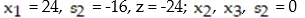 Pivot once about the circled element in the simplex tableau, and read the solution from the result: -  A)    B)    C)    D)   