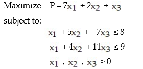 Solve the following linear programming problem using the simplex method:   A)    B)    C)    D)   