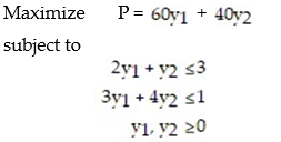Formulate the dual problem for the linear programming problem:   A)    B)    C)    D)   