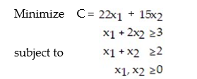 Formulate the dual problem for the linear programming problem:   A)    B)    C)    D)   