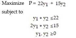 Formulate the dual problem for the linear programming problem:   A)    B)    C)    D)   