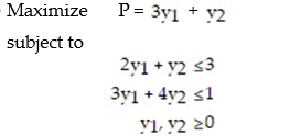 Formulate the dual problem for the linear programming problem:   A)    B)    C)    D)   