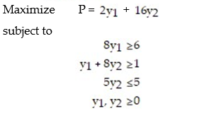 Formulate the dual problem for the linear programming problem:   A)    B)    C)    D)   