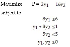 Formulate the dual problem for the linear programming problem:   A)    B)    C)    D)   