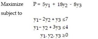 Formulate the dual problem for the linear programming problem.   A)    B)    C)    D)   