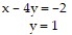 Solve the system of equations by substitution: -  A)  ( 2, 1)  B)  ( -6, 1)  C)  ( 1, 2)  D)  ( -2, 1) 