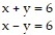 Solve the system of equations by elimination: -  A)  ( -6, 0)  B)  (0, 6)  C)  (6, 0)  D)  (0, -6) 