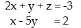 <strong>Write a system of equations associated with the augmented matrix. Do not try to solve: - </strong> A) B) C)