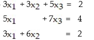 <strong>Write a system of equations associated with the augmented matrix. Do not try to solve: - </strong> A) B) C) D)