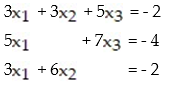 <strong>Write a system of equations associated with the augmented matrix. Do not try to solve: - </strong> A) B) C) D)