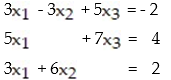 <strong>Write a system of equations associated with the augmented matrix. Do not try to solve: - </strong> A) B) C) D)