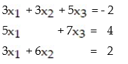 <strong>Write a system of equations associated with the augmented matrix. Do not try to solve: - </strong> A) B) C) D)
