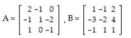 Determine whether B is the inverse of A: -