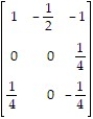 Find the inverse, if it exists, of the given matrix: -A =   A)    B)    C)  Does not exist D)   