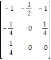 Find the inverse, if it exists, of the given matrix: -A =   A)    B)    C)  Does not exist D)   