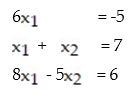 Write the matrix equation as a system of linear equations without matrices: -  A)    B)    C)   