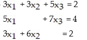 Write the matrix equation as a system of linear equations without matrices: -  A)    B)    C)    D)   