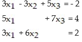Write the matrix equation as a system of linear equations without matrices: -  A)    B)    C)    D)   