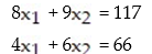 Write the system as a matrix equation of the form AX = B: -  A)    B)    C)    D)   