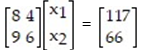 Write the system as a matrix equation of the form AX = B: -  A)    B)    C)    D)   