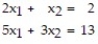 Determine which of the following matrix equations represents the solution to the system:.   A)    B)    C)    D)   