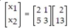 Determine which of the following matrix equations represents the solution to the system:.   A)    B)    C)    D)   