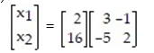 Determine which of the following matrix equations represents the solution to the system:.   A)    B)    C)    D)   