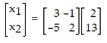 Determine which of the following matrix equations represents the solution to the system:.   A)    B)    C)    D)   
