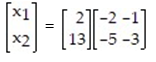 Determine which of the following matrix equations represents the solution to the system:.   A)    B)    C)    D)   