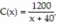 If the average cost per unit C(x)  to produce x units of plywood is given by   what is the unit cost for 10 units? A)  $24.00 B)  $120.00 C)  $80.00 D)  $3.00