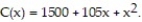 The financial department of a company that manufactures portable MP3 players arrived at the following daily cost equation for manufacturing x MP3 players per day:   The average cost per unit at a production level of players per day is   (A) Find the rational function   .(B) Graph the average cost function on a graphing utility for 10 ≤ x ≤ 200.(C) Use the appropriate command on a graphing utility to find the daily production level (to the nearest integer) at which the average cost per player is a minimum. What is the minimum average cost (to the nearest cent)?