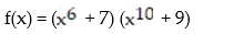 For the polynomial function find the following: (i)  Degree of the polynomial; (ii)  All x intercepts; (iii)  The y intercept. -  A)    B)    C)    D)   