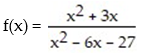 Find the equations of any vertical asymptotes: -  A)  x = 9, x = -3 B)  x = 9 C)  x = -9, x = 3 D)  None