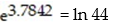 Convert to an exponential equation: -ln 44 = 3.7842 A)    B)    C)    D)   