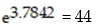 Convert to an exponential equation: -ln 44 = 3.7842 A)    B)    C)    D)   