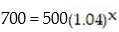 Solve for x to two decimal places (using a calculator) : -  A)  1.35 B)  1.40 C)  520 D)  8.58