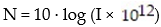 The level of a sound in decibels (db)  is determined by the formula   db, where I is the intensity of the sound in watts per square meter. A certain noise has an intensity of   per square meter. What is the sound level of this noise? (Round your answer to the nearest decibel.)  A)  206 db B)  79 db C)  9 db D)  89 db