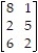 Find the saddle values, if it exists, for the matrix game (include row and column location) .   A)  2; row 2 column 1 B)  2; row 3 column 2 C)  1; row 1 column 2 D)  Does not exist