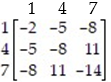 Daisy and Gus write down one of the numbers 1, 4 , or 7. If the sum of the numbers is even Daisy pays Gus that number of dimes. If the sum of the numbers is odd, Gus pays Daisy that number of dimes. Write Daisy's game matrix that corresponds to this situation. A)    B)    C)    D)   