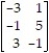 Delete recessive rows and columns from the following matrix game:   A)    B)    C)    D)   