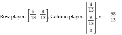 Find the value of the game. -  A)    B)    C)    D)   