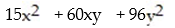 <strong>Find the product: -( 3x + 12y)( 5x + 8y)</strong> A) B) C) D)