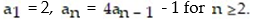 Find the first five terms of the sequence defined by the recursive formula
