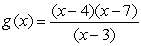 Which of the following formulas has a graph with vertical asymptotes at x = 1 and x = 4, a horizontal asymptote at y = 1, and touches the x-axis at x = 2? A)     B)     C)     D)    