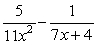 Perform the operations and then express the answer in reduced form:    