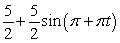There is a red dot on the outer edge of a wheel. The wheel is rolling on the ground in a counterclockwise direction and has diameter 11 inches. Which of the following is a formula using the sine function for the height of the dot above ground level after t seconds if the wheel completes one full revolution every 2 seconds. At t= 0 the dot in 9 o'clock position. A)    B)    C)    D)   