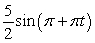 There is a red dot on the outer edge of a wheel. The wheel is rolling on the ground in a counterclockwise direction and has diameter 11 inches. Which of the following is a formula using the sine function for the height of the dot above ground level after t seconds if the wheel completes one full revolution every 2 seconds. At t= 0 the dot in 9 o'clock position. A)    B)    C)    D)   